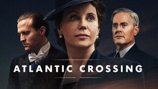 Bildmontage für die Serie "Atlantic Crossing": Kronprinz Olav (Tobias Santelmann), Kronprinzessin Märtha (Sofia Helin) und Franklin D. Roosevelt (Kyle MacLachlan)