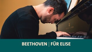 Der Pianist Igor Levit sitzt am Klavier und spielt Für Elise von Ludwig van Beethoven. 